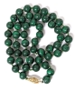 Vintage Malachite Round Bead Necklace w 14K GF Fishhook Clasp 18" Long - 2