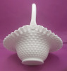 Vintage 10.5" Fenton Hobnail Milk Glass Basket - 3