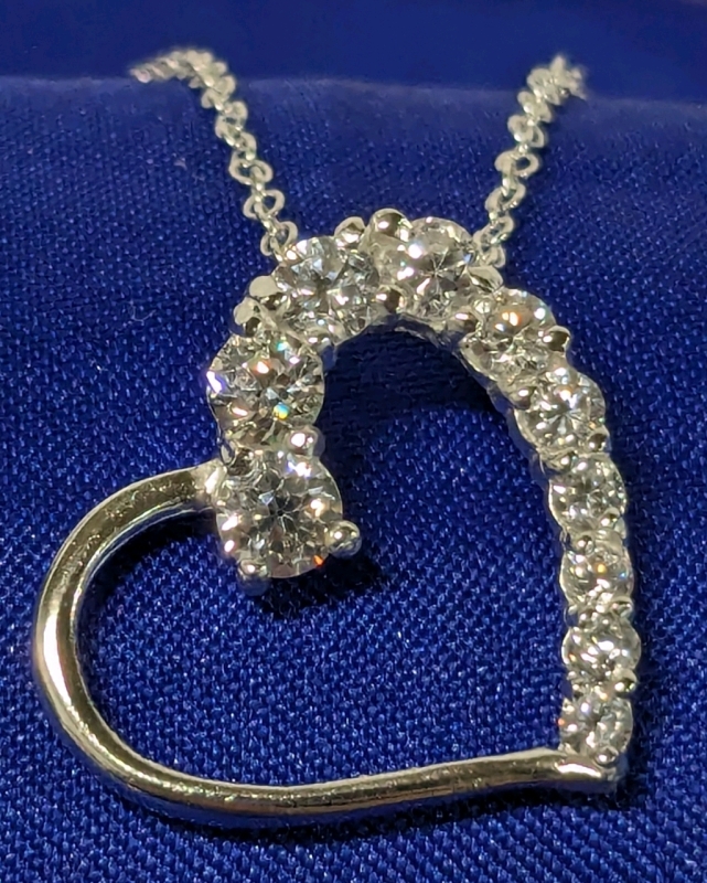 Modern 925 Sterling Silver FC.Z Heart Pendant on 18" Sterling Chain