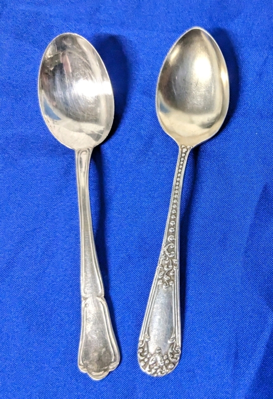 2 Sterling Silver Demitasse Spoons 3.8" Long