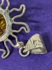 925 Sterling Silver + Amber Sun & Moon Pendant - 4