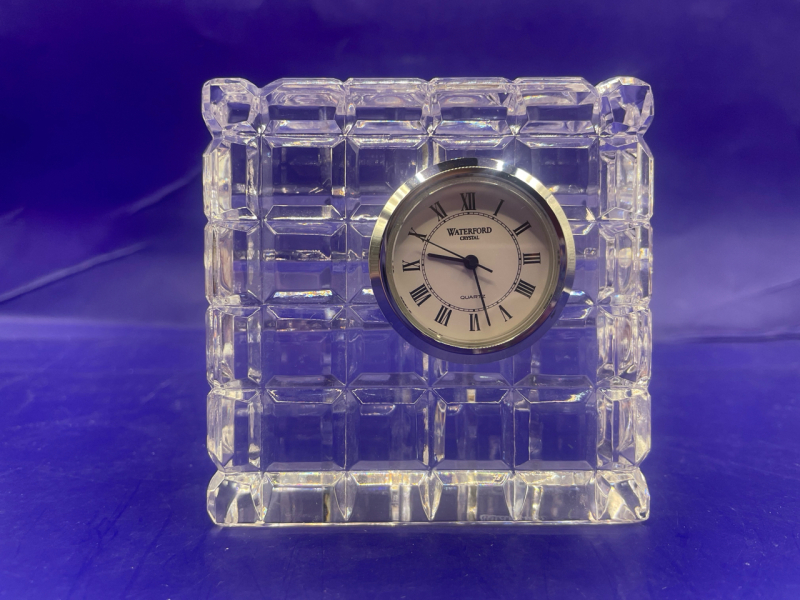 WATERFORD crystal square quartz clock