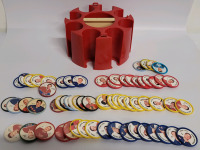 Vintage Jell-O Coin Holder & NHL Hockey Shirriff Coins , Quaker Coins & Parkhurst Coins