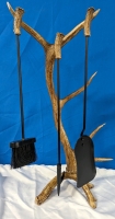 New* Mountain Mike's Reproductions Antler Fireplace Tool Set. 29" tall