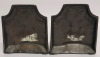 Vintage Cast Iron Bookends , measures 3 3/4" wide & 4" tall - 3