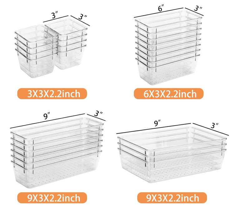 25 Pack Desk Drawer Organizer Set Slight cracks