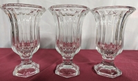 3 Glasseam Pedestal Glass Vase for Flowers, 7.5in Tall Compote Vases