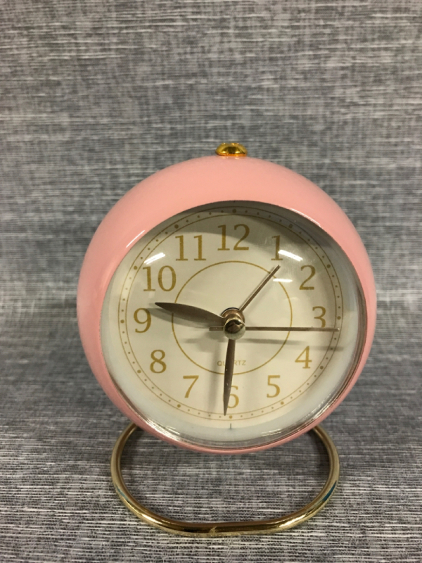 4” Pink&Gold Alarm Clock