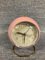 4&rdquo; Pink&Gold Alarm Clock