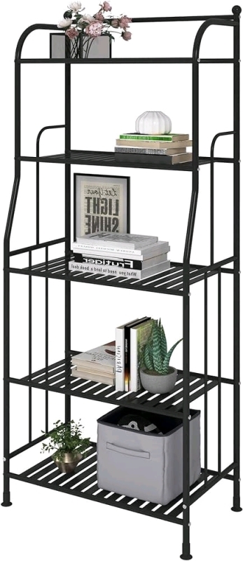 New TZAMLI 5 Tier Metal Shelf Tower. 52" Tall When Assembled.