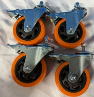 4 New Casters. 6" tall, 4" Diameter Wheels.