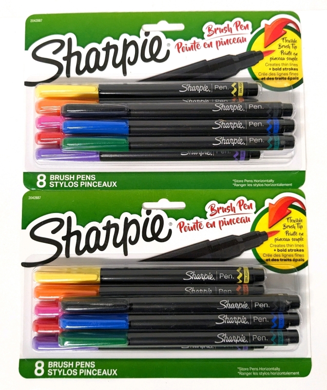 2 New 8-Packs SHARPIE Brush Pens