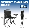 2 New Weididrm Folding Camp Chairs - Black - 2