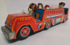 Vintage Bear Squad Fire Engine Tin Toy Car , Made in Japan . Untested , Requires 3 D Batteries - 2