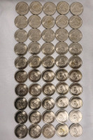 United Kingdom 6p Coins . Fifty (50) Coins . Sailing Ship on one side & 6p on the other side