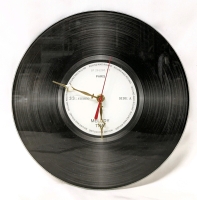 MELODY TIME Round and Round Glass Record-Shaped Wall Clock (Working) 12" Diameter