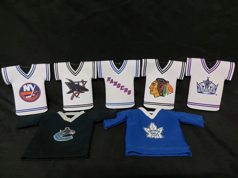 Variety Of NHL Teams Beer Bottle Jerseys