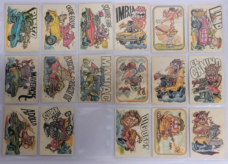 Vintage 1970s Donruss Odd Rods Trading Cards . Seventeen (17) Trading Cards