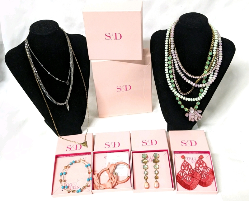 Assorted Stella & Dot Layered Necklaces & Earrings : Colorful and Fun! Each Comes In Its Own Box