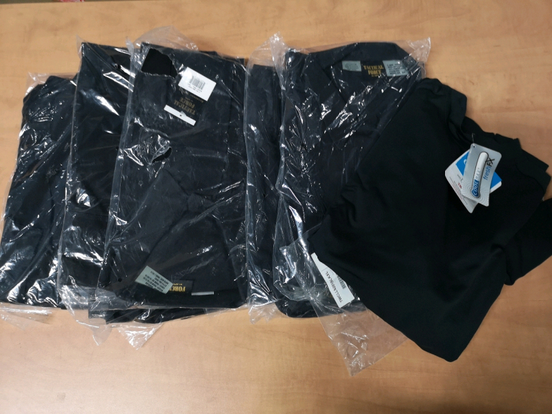 6 New Tactical Force sz XL Black Twill Coats - 4 Pockets