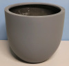 New - Green Theory 17"D&times;16"H Lightweight Fiberglass Bowl Planter , Grey