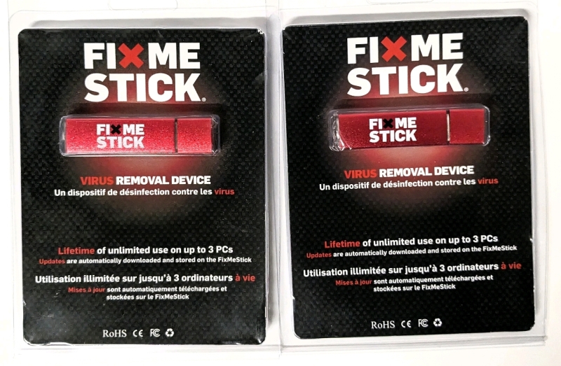 New! 2 FixMe Stick USB PC Repair Tools / Virus Removal Devices - Lifetime Editions