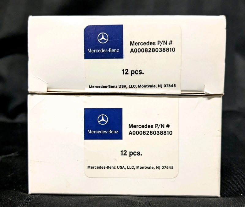 New! 2 Sealed Boxes of Genuine OEM Mercedes Keyfob Batteries A000828038810 (12 Per Box, 24 Total)