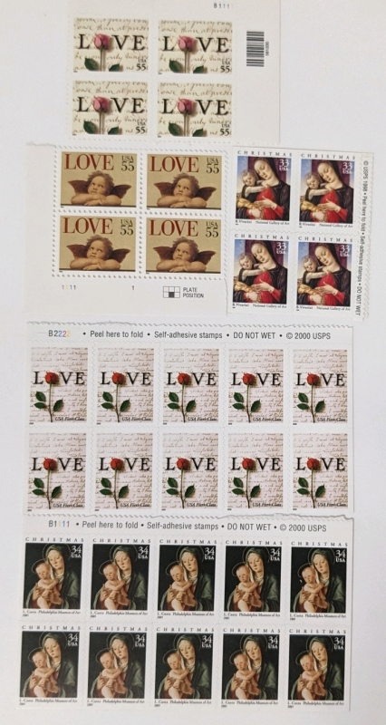 USPS Stamp Blocks : Love & Christmas National Gallery + Museum of Art