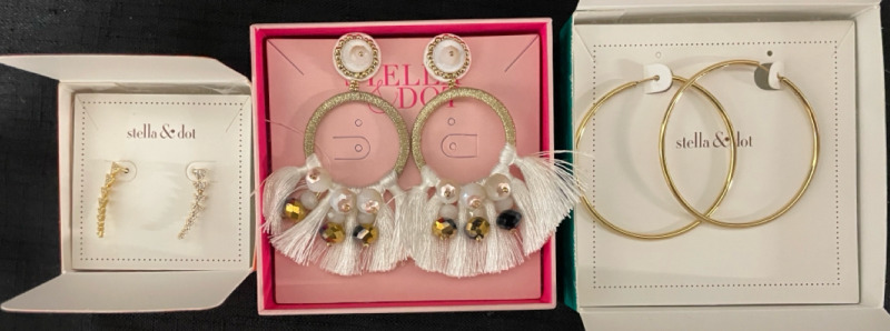 3 NEW in box Stella and Dot earrings