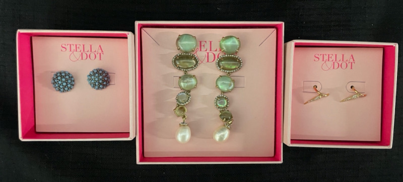 3 NEW in box Stella and Dot earrings