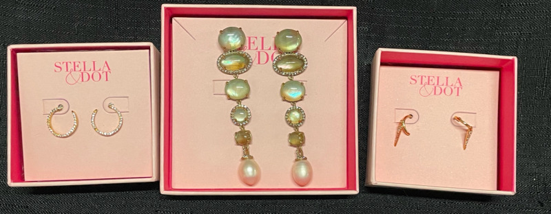 3 NEW in box Stella and Dot earrings