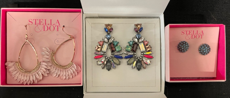 3 NEW in box Stella and Dot earrings