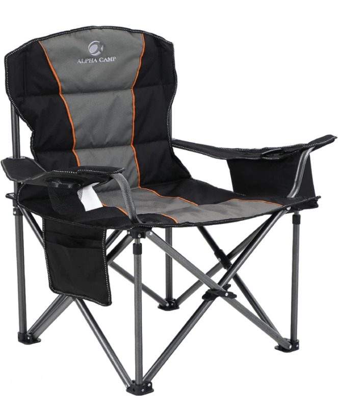 NEW with tags alpha camp big boy xl quad chair with cooler bag - stock photo used