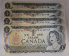 1973 Canadian One Dollar Bank Notes , Consecutive Prefix Numbers , 4 Notes - 2