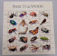 1998 US Postal ' Insects & Spiders ' Stamp Sheet , 33 Cent Postage Stamps
