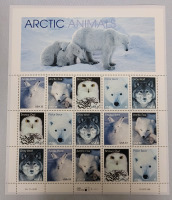 1998 US Postal ' Artic Animals ' Stamp Sheet , 33 Cent Postage Stamps