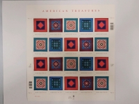 2000 US Postal ' American Treasures : Amish Quilt ' Stamp Sheet , 34 Cent Postage Stamps