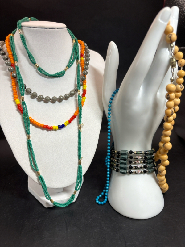 Açai Buddha’s Eye Necklace & Assortred Bead Necklaces