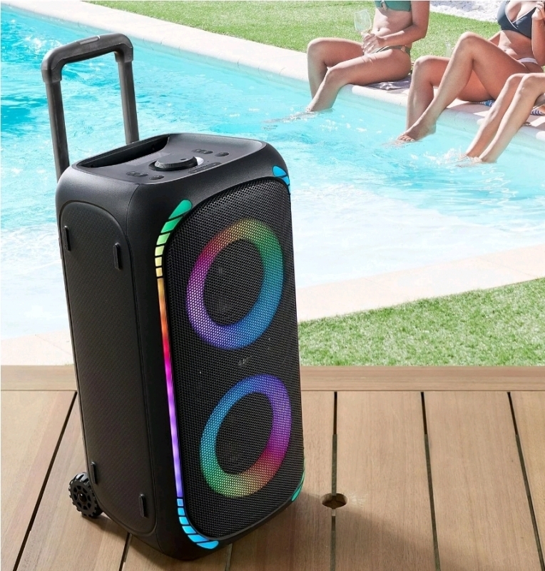 ONN 160W Wireless Party Speaker Portable With Wheels Bluetooth