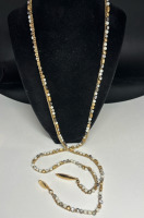 High end Rhinestone Milk Glass Lariat