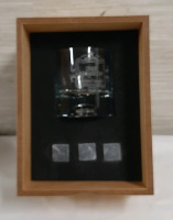 Whiskey Themed Glass and Stone Chillers Craig Noseworthy's Name is on the Glass and Box 8 X 4.5 X 6"