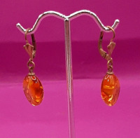 Vintage 1" Amber Drop Earrings