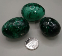 Vintage 3 .Malachite Eggs