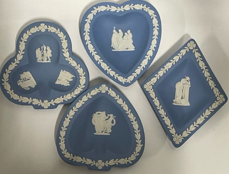 4 Wedgwood Blue Jasperware pieces