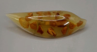 Vintage 2.25" Reconstituted Amber Brooch