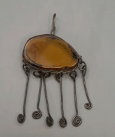 Vintage 2" Amber Pendant