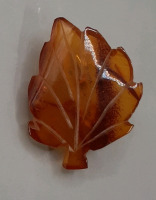 Vintage 1" Amber Leaf Pin