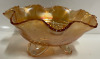FENTON Marigold Carnival glass 3&rdquo; H 7&rdquo; W Footed Bowl