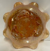 FENTON Marigold Carnival glass 3&rdquo; H 7&rdquo; W Footed Bowl - 3