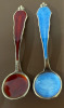 2 TOSTRUP Norway Enamel and Sterling salt spoons - 3